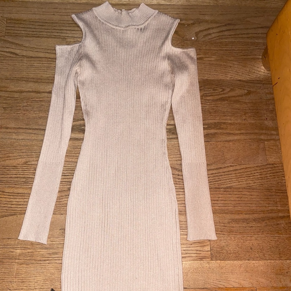 nude long sleeve dress